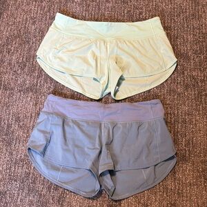2 Lululemon speed it up lined 2.5” shorts both size 8